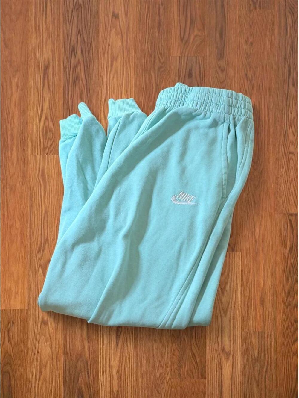 Nike Joggers Womens Large Blue Green Sweatpants Athletic Pants Swoosh Casual